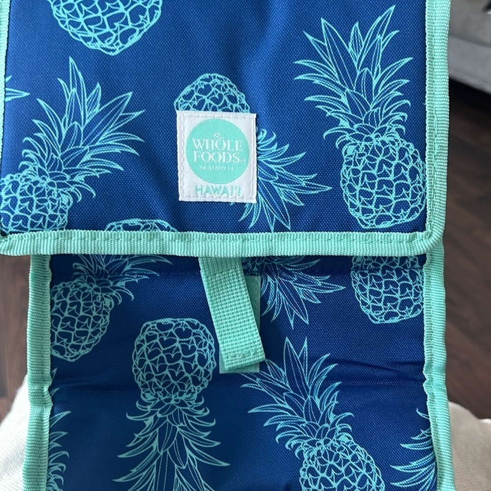 Women's Men's Tropical Pineapples Palm Leaves Flowers Floral Beach Lunch Bag